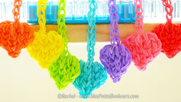 Tuto } Cache clé en élastiques Rainbow Loom 