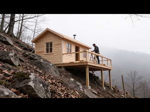 Man Builds a Real Timber House on a Steep Mountain Slope from Scratch | Full Build