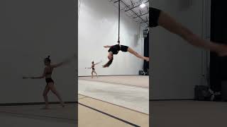 Aerial straps training, beautiful back flag transition