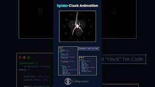 Spider Clock Animation using HTML CSS JavaScript #coding #webdevelopment #webdesign #viral #shorts