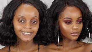 FALL Cranberry Makeup Tutorial | Makeup For Black Women WOC Makeup