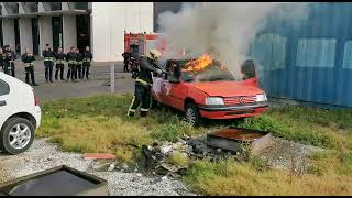 AFT 12_01 backpack CAFS fire extinguisher  car fire demo