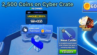 I Spent 2,500 Coins on CYBER CRATE! (Roblox Blade Ball)