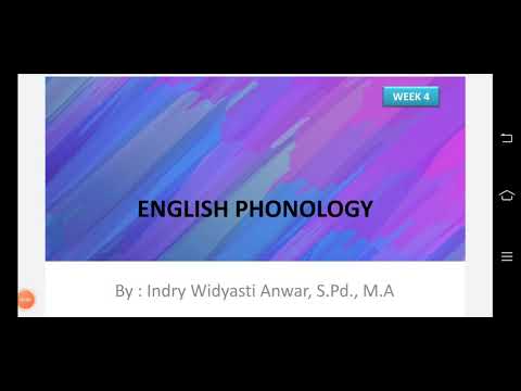 WEEK 4 - Phonology