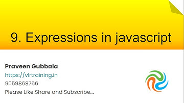 Expressions in javascript || Javascript Foundation Training Videos In telugu || Video 09