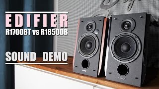 Edifier R1850DB vs Edifier R1700BT  ||  Sound Demo w/ Bass Test