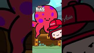The Buds Go Head to Head With an Octopus #Shorts | AirAsia Buds Adventures | Moonbug Food & Family