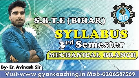 3rd Sem Mechanical Syllabus |#SBTE_BIHAR | Gyan Technical Classes