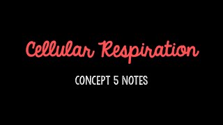 (OLD) Unit 3 Cellular Respiration Notes