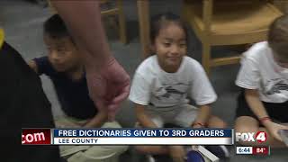 Free dictionaries are given to third graders in Lee County