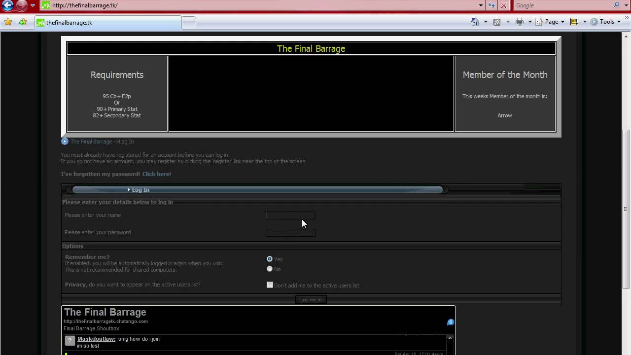 Runescape Clan - How to join The Final Barrage 95+ on our official website: Thefinalbarrage.tk!
