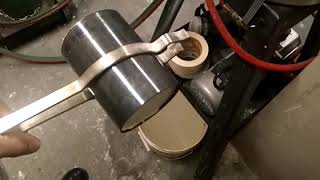 Submerging the Flask with 4.5 Ounces of Sterling Silver