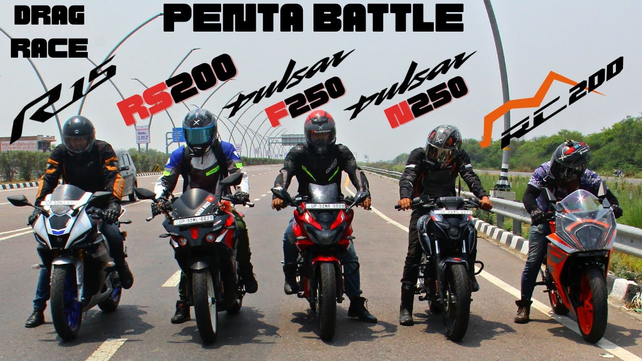 Drag Race - KTM RC200, RS200, Bajaj 