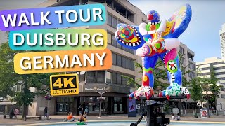 Incredible Walking Tour With Sudden Surprise of Rain | 🇩🇪 Germany (Duisburg) | 4K 60 FPS