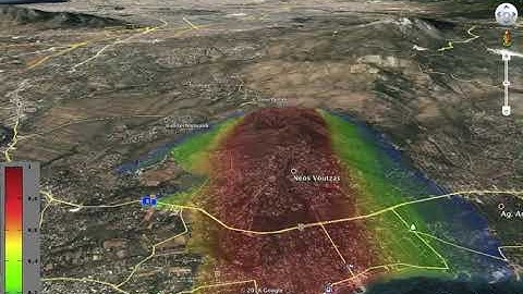 Mati 2018 wildfire, 5-hour wildfire spread simulation