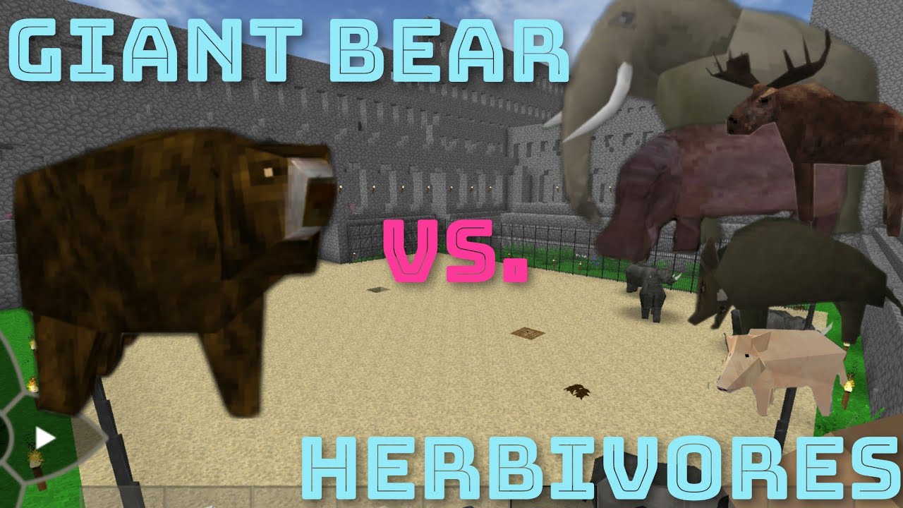 [ARENA] Giant bear vs many herbivores from KIKS MOD in Survivalcraft 2.