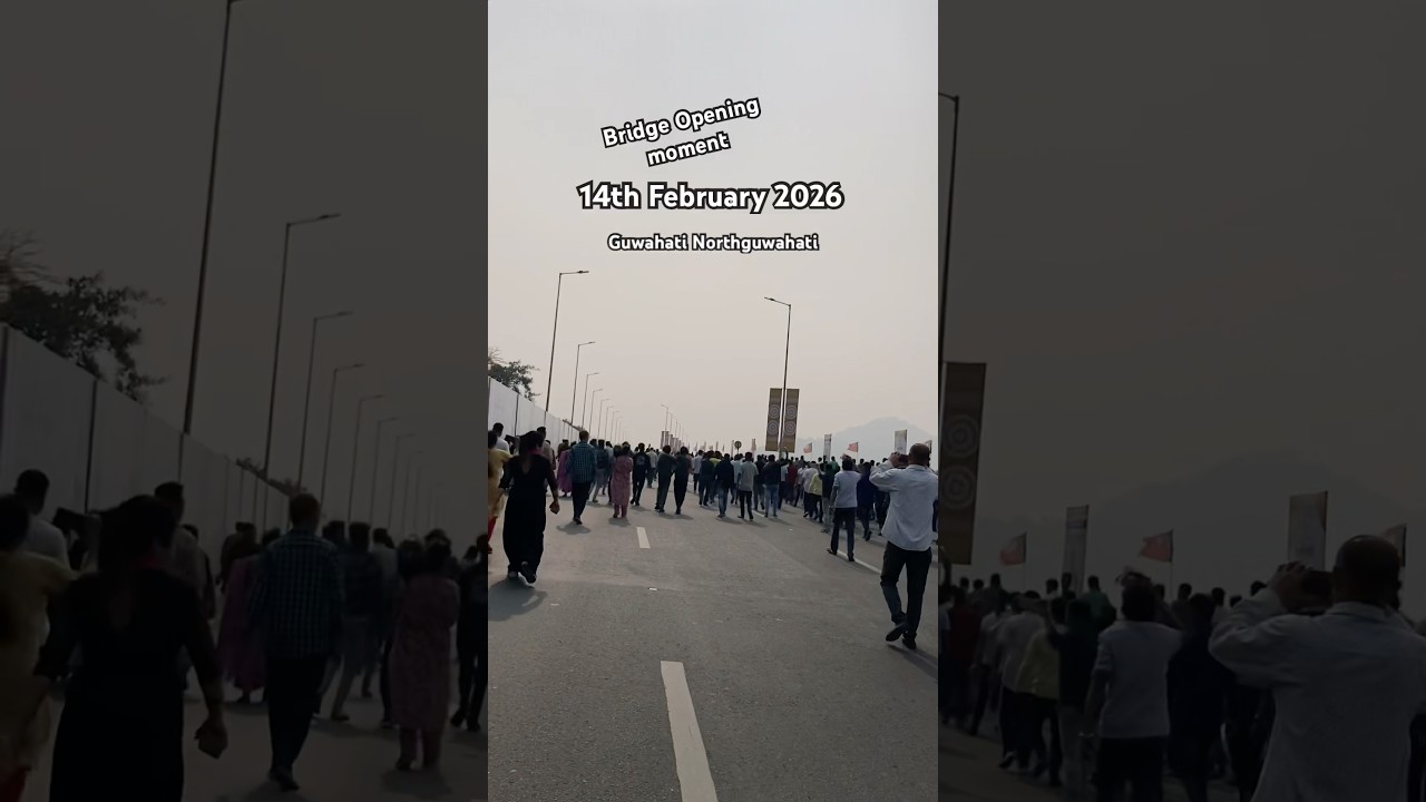 Historic moment Six lane bridge over the Brahmaputra River . 