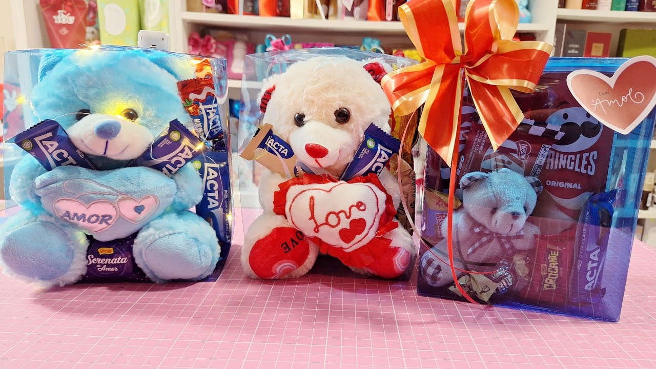 IDEIAS DE KITS PRESENTES COM URSO E CHOCOLATE PARA VENDER MUITO 🎁