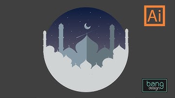 Flat Design mosque | Illustrator CC Tutorial 1