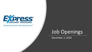 Express Employment - December 2019 Job Opportunities in Dickson and Clarksville TN