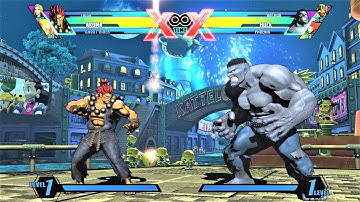 Akuma is my new Amigo - Akuma vs Hulk (Hardest AI) - Ultimate Marvel vs Capcom 3