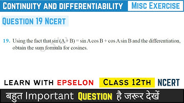 Continuity & Differentiability Class 12 | Miscellaneous Exercise Question 19 | NCERT 2024