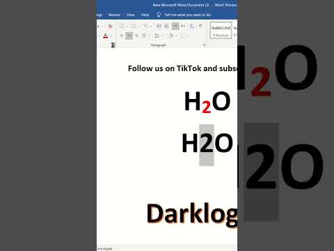 كتابة الرقم تحت الحرف في المعادلات الكيميائية