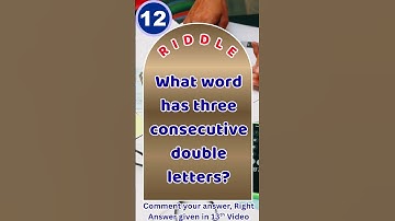 What word has three consecutive double letters ? | 🤔 Can You Solve This Fast Word Riddle? #riddle