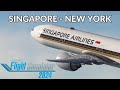 Flying from Singapore to New York in Microsoft Flight Simulator 2024