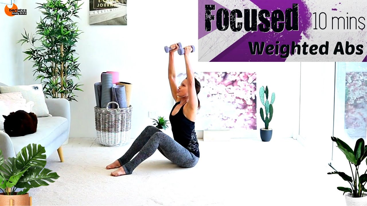 10 Minute Abs Mat workout BARLATES BODY BLITZ Focused 10 mins Weighted