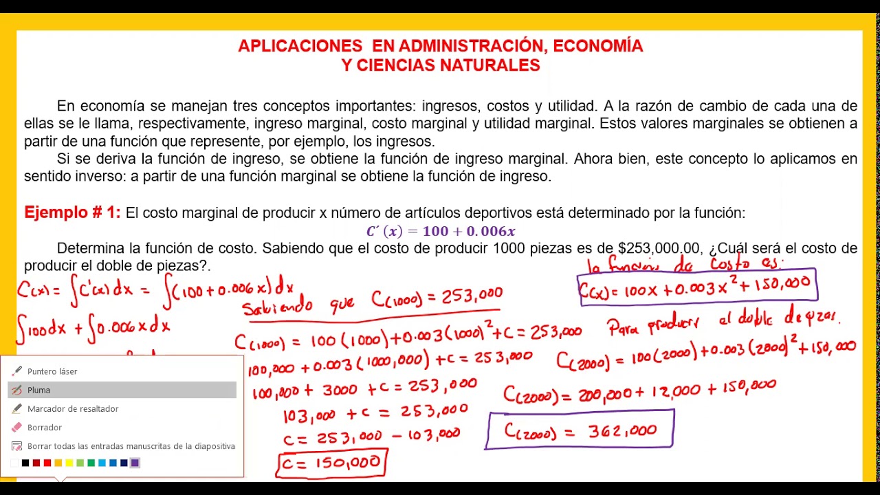 Aplicaciones de la Integral en Administración, Economía y Ciencias