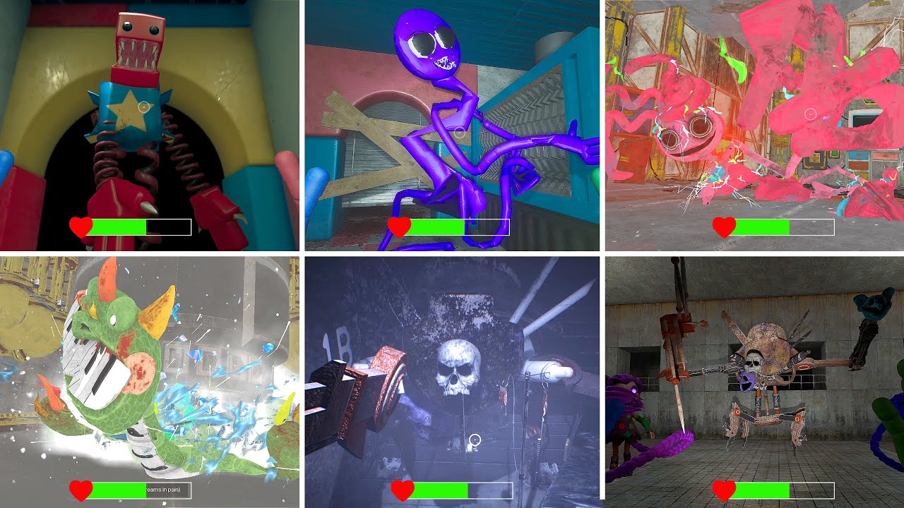 Every Poppy Playtime Chase & Jumpscare from Chapter 1 to 4 in Bright Mode Gameplay 