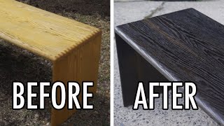 Ebonizing A Big Oak Bench With Vinegar & Steel Wool | Furniture Makeover