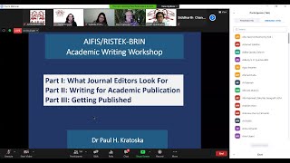 2 Nov - AIFIS-RISTEK BRIN Academic Writing Workshop (Day 1)