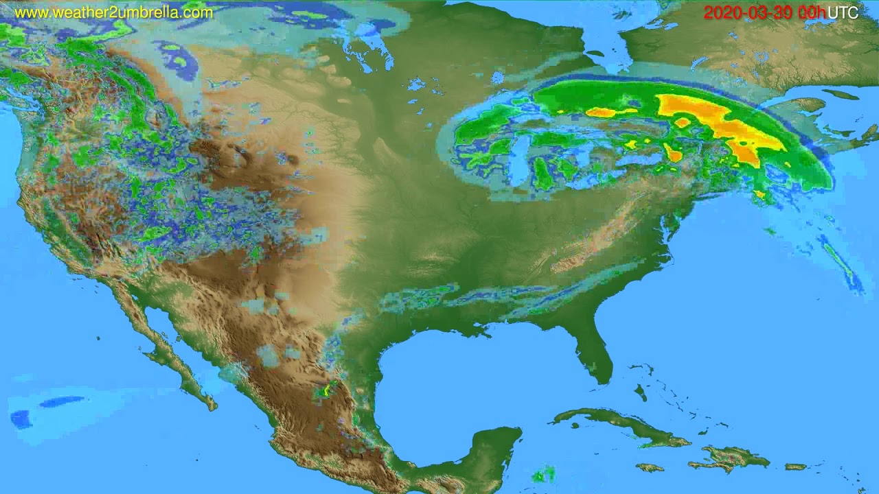Radar forecast USA & Canada // modelrun 12h UTC 20200329 YouTube