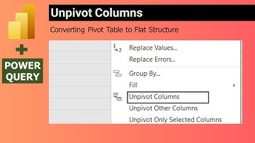 Unpivot Column Data in Power Query | Converting Excel Pivot to Flat Structure