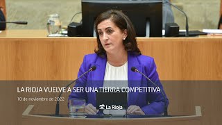 Concha Andreu: La Rioja vuelve a ser una tierra competitiva | Parlamento de La Rioja 10.11.2022
