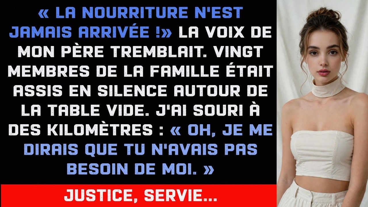 Ce jour-là, mon père a appelé, la voix brisée : « La nourriture n’est jamais arrivée. » Vingt personnes attendaient autour d’une table vide, et moi, dans ma cuisine à Hashville, j’ai répondu : «...