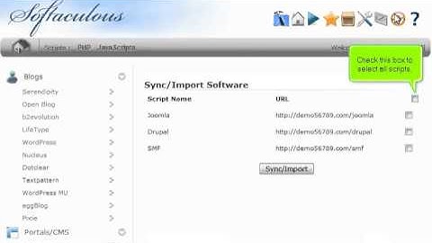 HostMetro - Softaculous - How to Synchronize Scripts