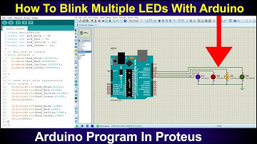 4 LEDs with Arduino in Proteus | How To Blink Multiple LEDs With Arduino 💻