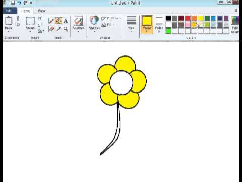 Tutorial paint  Menggambar  bunga YouTube