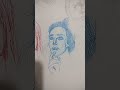 red and blue and pencil faces
