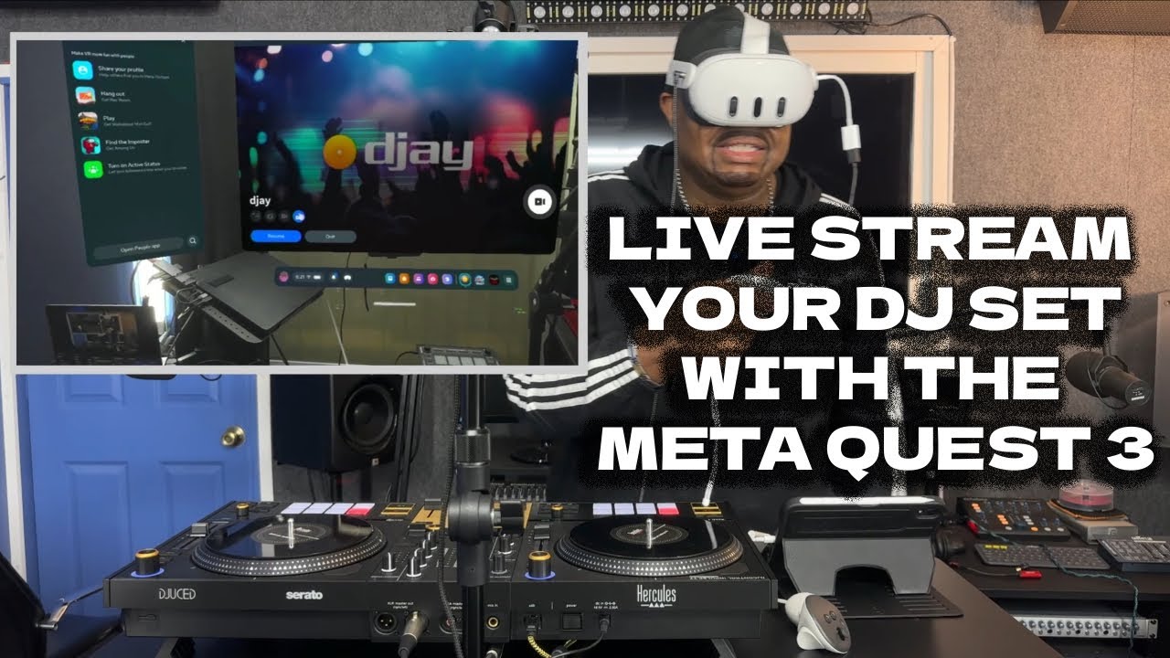How to Live Stream Meta Quest 3 and Djay  Algoriddim , setup .