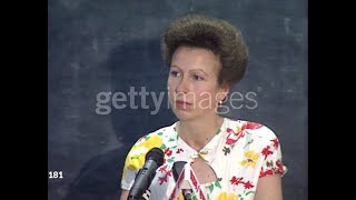 Princess Anne speaks to students in Jamaica (1990)