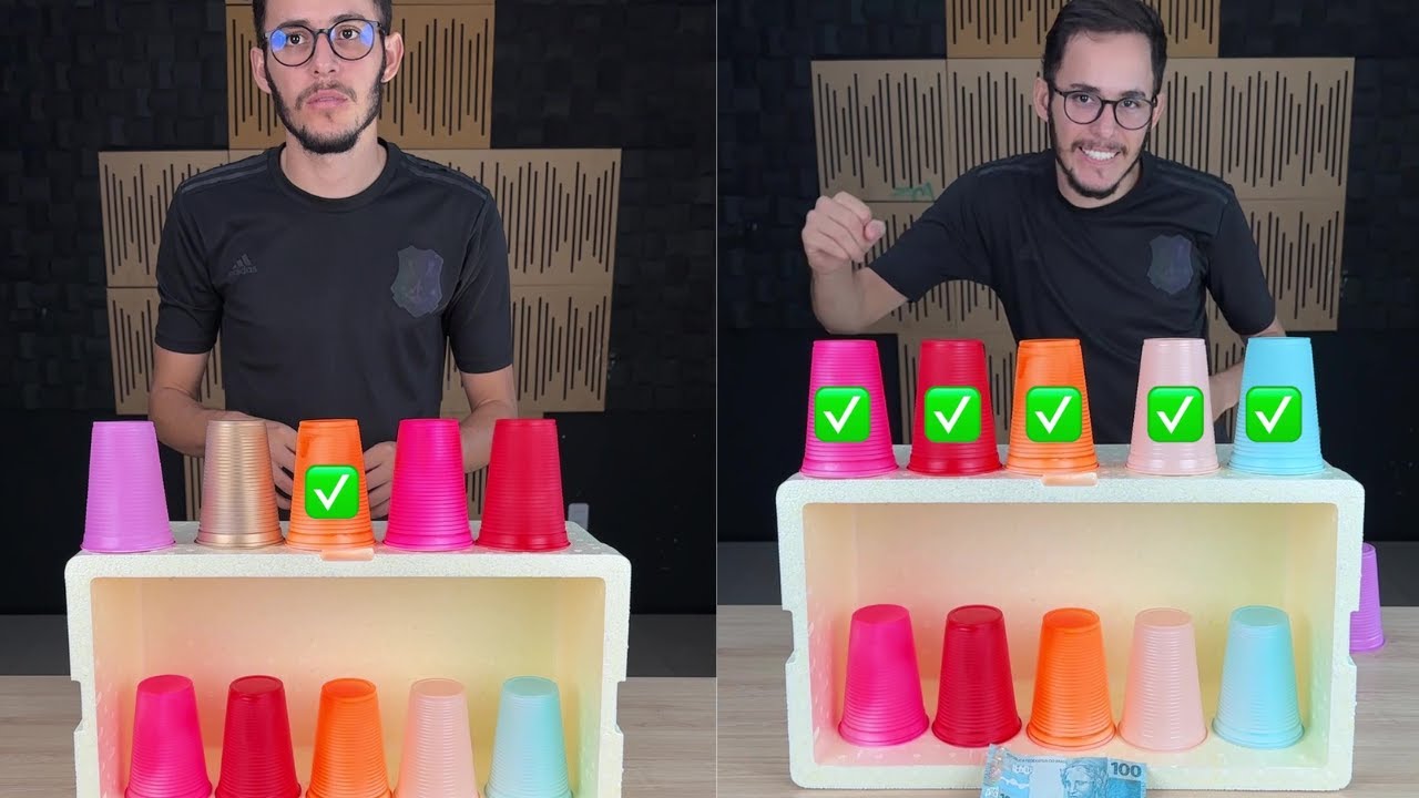 Jogo dos copos coloridos - YouTube