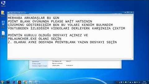 Point Blank Please Wait Hatası Çözümü