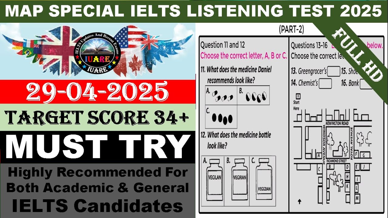 MAP Special IELTS Exam Listening Test With Answers 2025 | 29-04-2025 ...