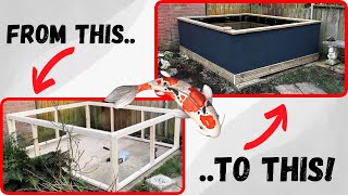 HOW TO BUILD A RAISED WOODEN KOI POND!