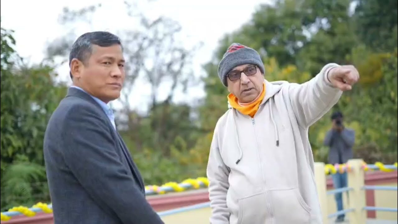Rev. Swami Sarvagananda Maharajji is showing the water plant to Shri Ojing Tasing, Minister of A.P.