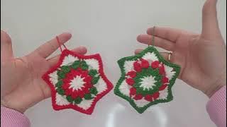 knitted christmas ornaments 🌟 easy knitted Christmas ornament 🌟 #crochet #noel #diy
